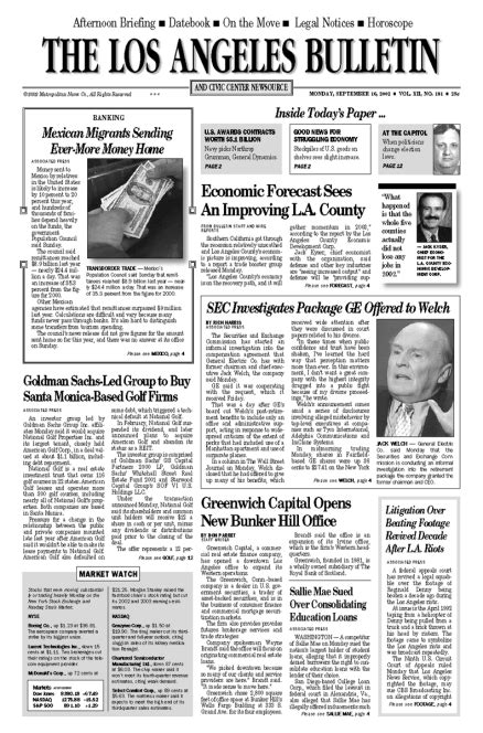 Los Angeles Bulletin, information on .